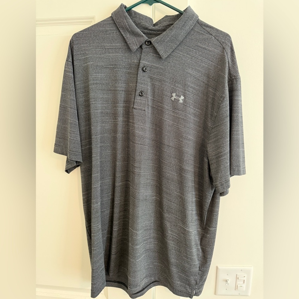Mens Under Armour Golf Polo - Heather Grey - 2XL